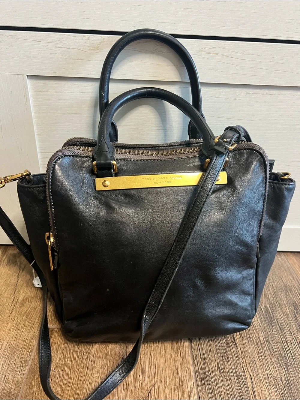 Marc by Marc Jacobs Goodbye Columbus Leather Satchel Bag - Black
